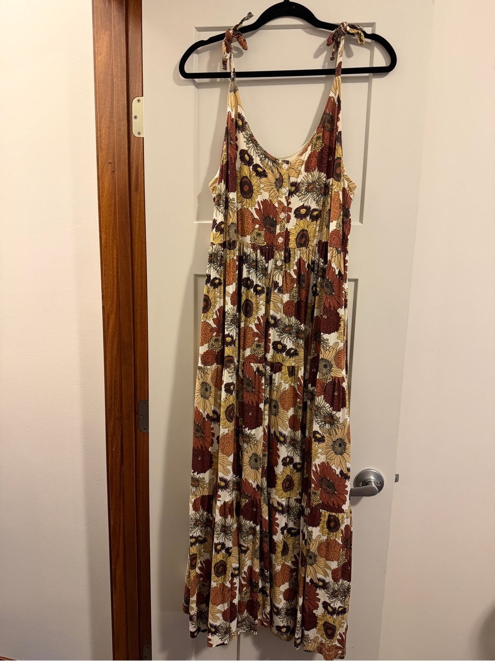 Kate Quinn Harvest Sunflower Women’s Tie Strap  Maxi Dress